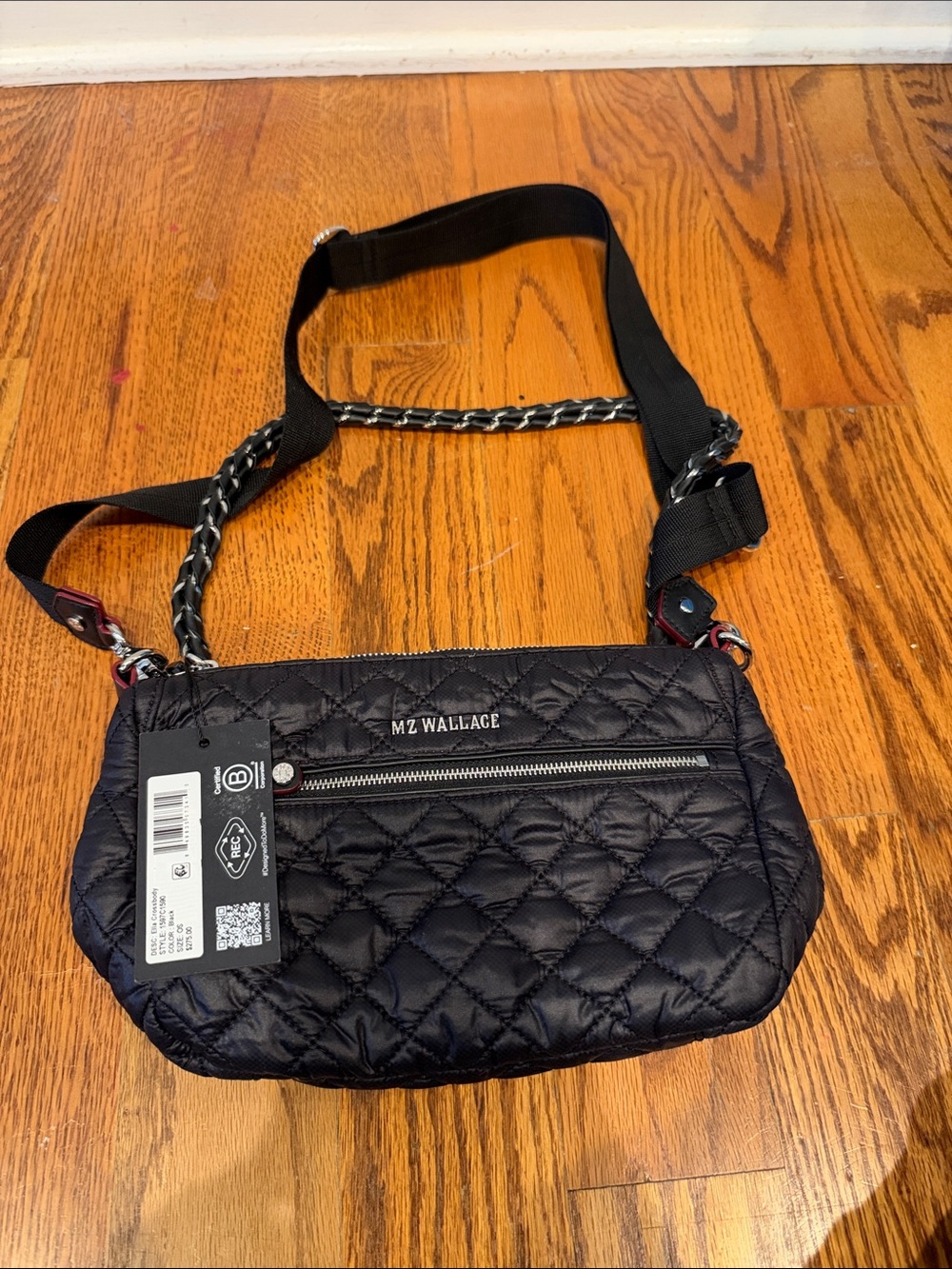 MZ Wallace Quilted Black Ella Crossbody NWT